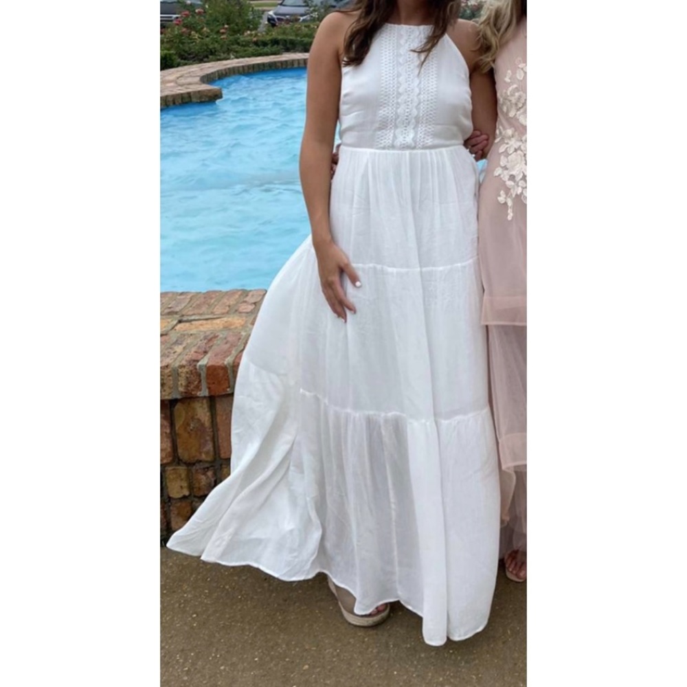 Lulus white long flowy dress